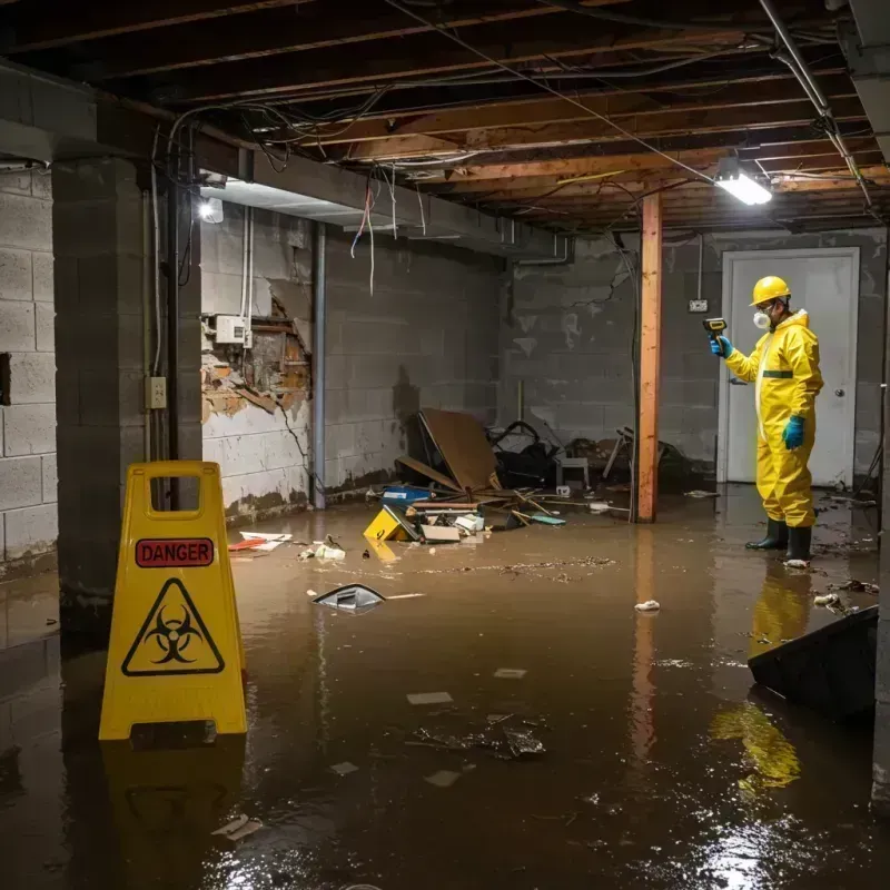 Flooded Basement Electrical Hazard in Elyria, OH Property